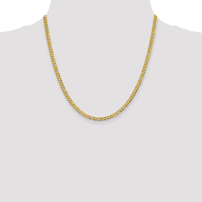 Shop Stylish 14K Gold Flat Cuban Chain - 20-Inch, 3.7mm Lightweight Design-4