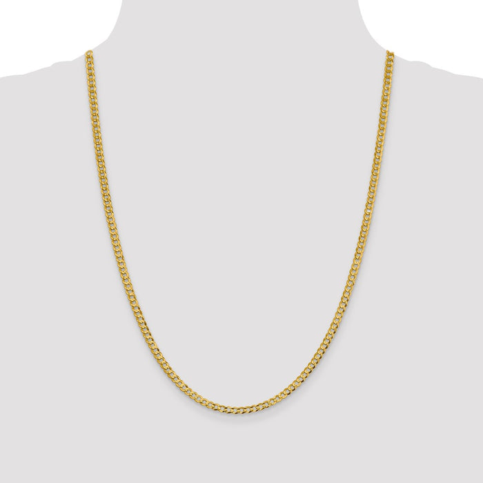 Exclusive 14K Gold 24-Inch Flat Cuban Chain, 3.7mm, Stylish & Lightweight-4