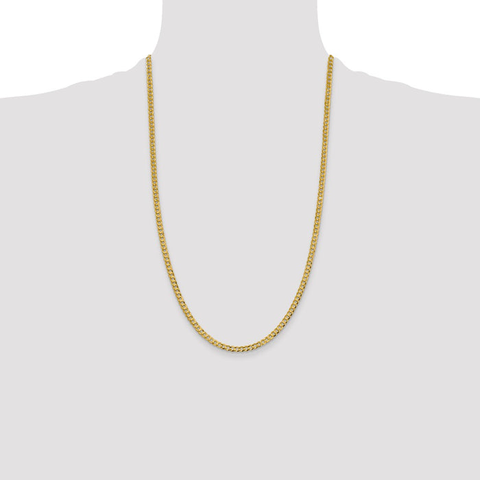 Shop Stylish 14K Gold 26-Inch 3.7mm Lightweight Flat Cuban Chain - Luxury Value!-4
