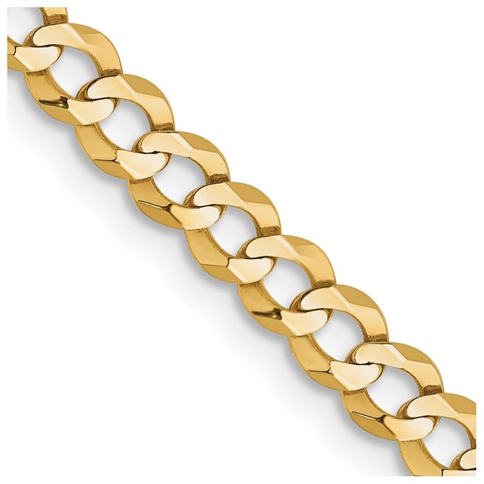 Shop Stylish 14K Gold Flat Cuban Chain - 20-Inch, 3.7mm Lightweight Design-1