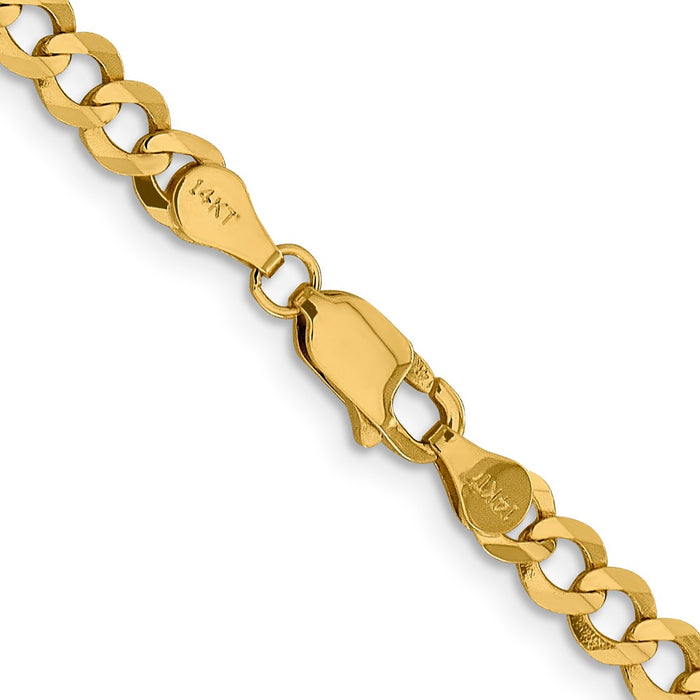 High-quality 14K Gold Lightweight Flat Cuban Chain - 16-Inch, 4.7mm Style!-3