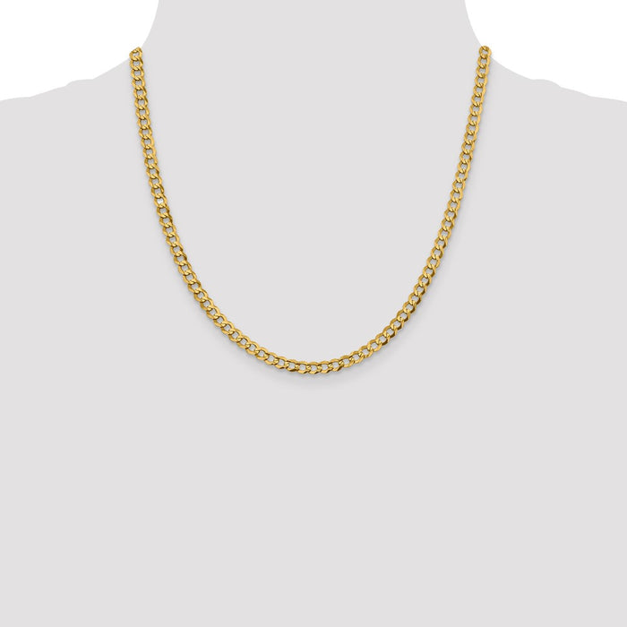 Buy Stylish 14K Gold 20-Inch Flat Cuban Chain - Lightweight, 4.7mm, Luxury Design-4