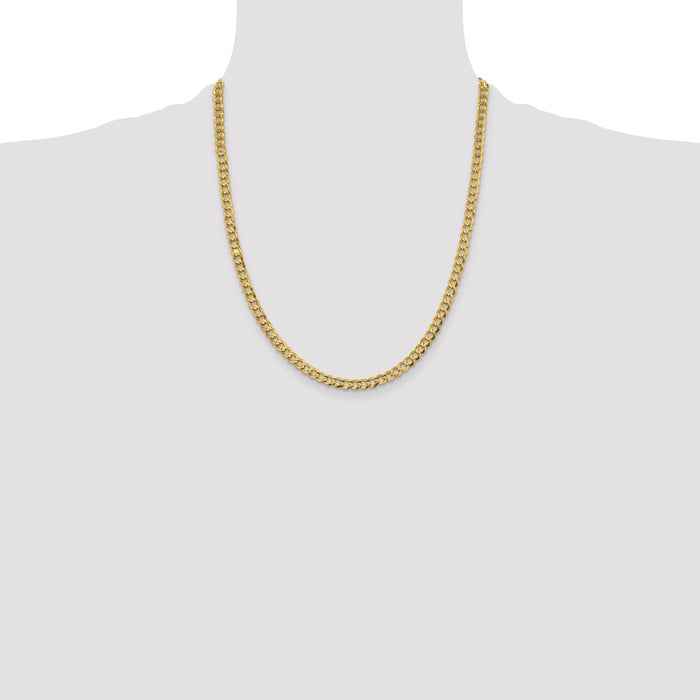 Buy Stylish 14K Gold 22-Inch 4.7mm Lightweight Flat Cuban Chain-4