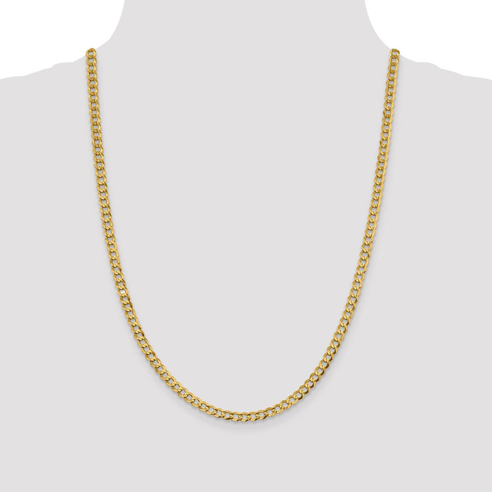 Buy Stylish 14K Gold 24-Inch 4.7mm Lightweight Flat Cuban Chain-4