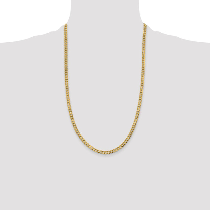 Shop Stylish 14K Gold 26-Inch 4.7mm Lightweight Flat Cuban Chain - Luxury Design-4