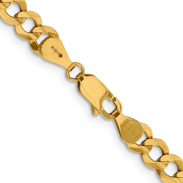 Buy Stylish 14K Gold 26-Inch Flat Cuban Chain - 5.9mm Lightweight Luxury-3