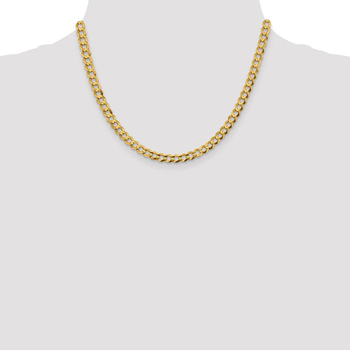 Buy 14K Gold 18-Inch Flat Cuban Chain, 5.9mm - Stylish & Lightweight Luxury!-4