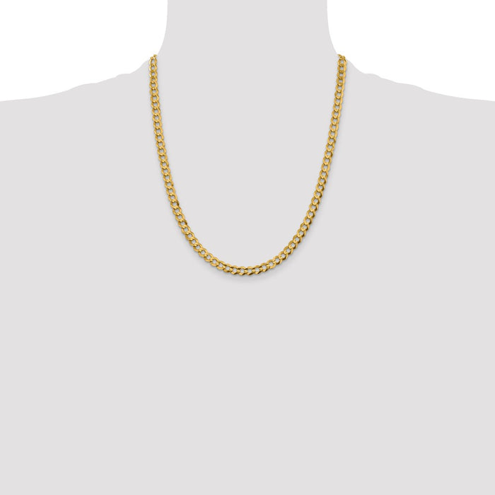 Buy Luxury 14K Gold 22-Inch Flat Cuban Chain, 5.9mm Lightweight Design-4