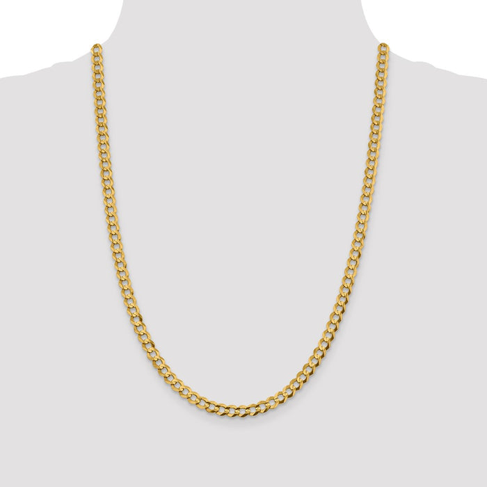 Buy Stylish 14K Gold 24-Inch Flat Cuban Chain - Lightweight & Luxurious!-4
