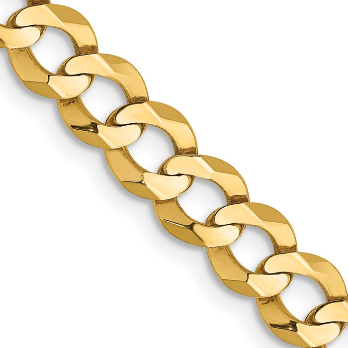 Shop 14K Gold 20-Inch 5.9mm Lightweight Flat Cuban Chain - Stylish Luxury Necklace-1
