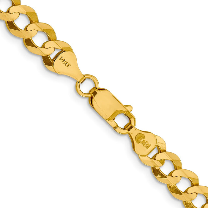 High-Quality 14K Gold 18-Inch 7.2mm Flat Cuban Chain - Stylish & Affordable!-3