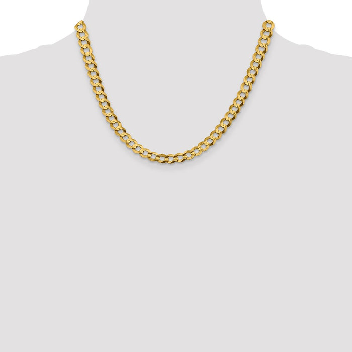 High-Quality 14K Gold 18-Inch 7.2mm Flat Cuban Chain - Stylish & Affordable!-4