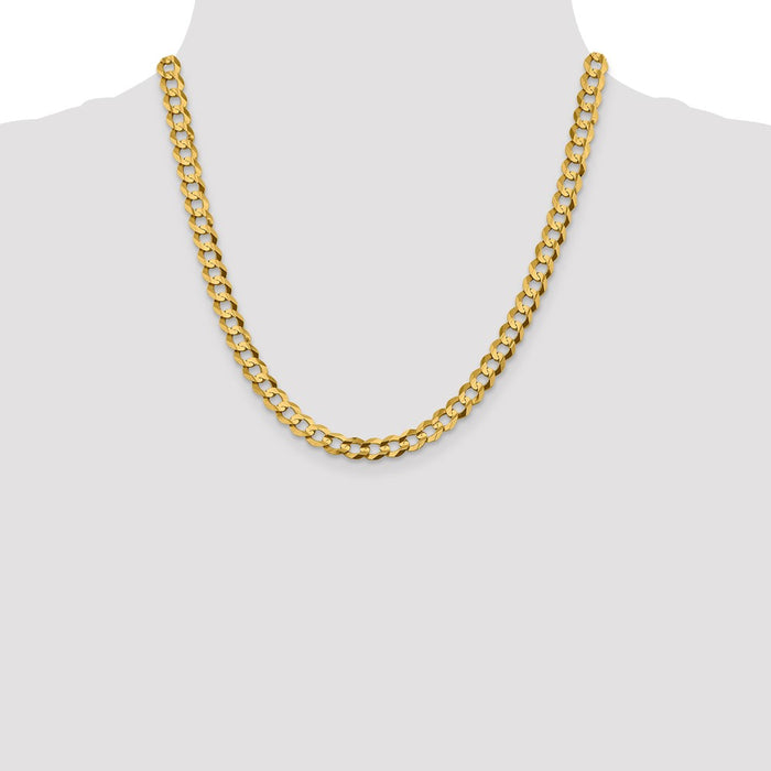 Exclusive 14K Gold 20-Inch 7.2mm Lightweight Flat Cuban Chain - Stylish Design-4