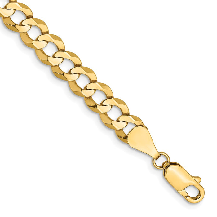 High-Quality 14K Gold 8-Inch Flat Cuban Bracelet - Stylish 7.2mm Design!-1
