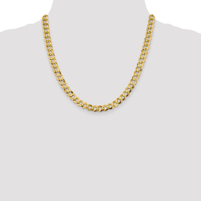 Buy Stylish 14K Gold 20-Inch 8.3mm Lightweight Flat Cuban Chain - Value Deal!-4