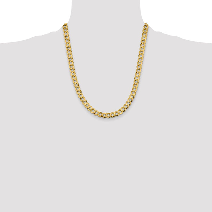 High-Quality 14K Gold 22-Inch 8.3mm Flat Cuban Chain - Stylish Value Piece!-4