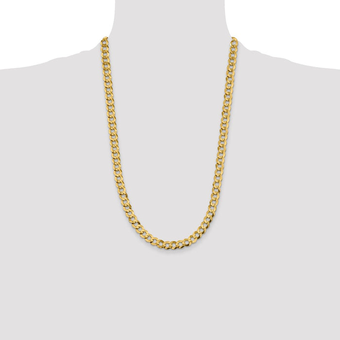 Shop Stylish 14K Gold 26-Inch Lightweight Flat Cuban Chain - 8.3mm Design-4