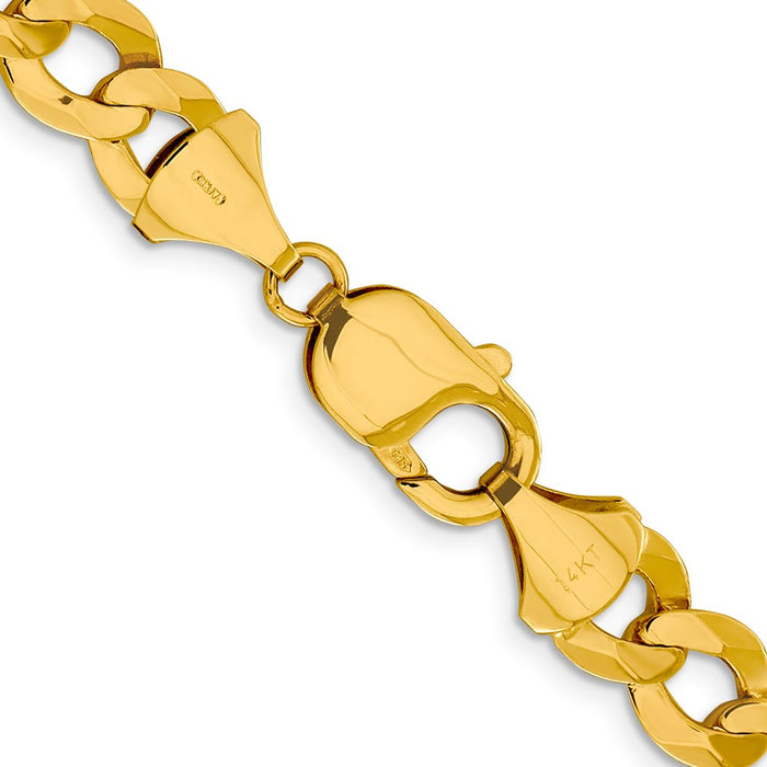 Shop Stylish 14K Gold 22-Inch Lightweight Flat Cuban Chain, 9.4mm, Lobster Clasp-3