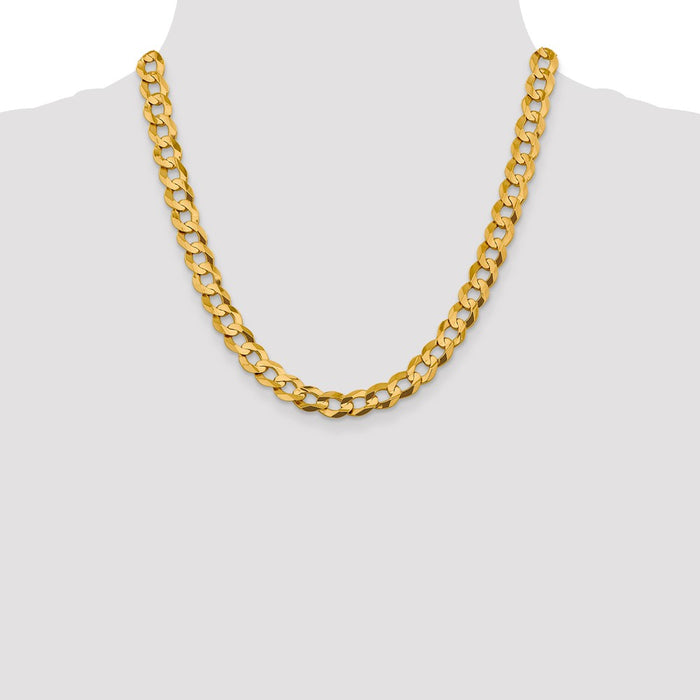 Shop Stylish 14K Gold 20-Inch Flat Cuban Chain - 9.4mm Lightweight Value!-4