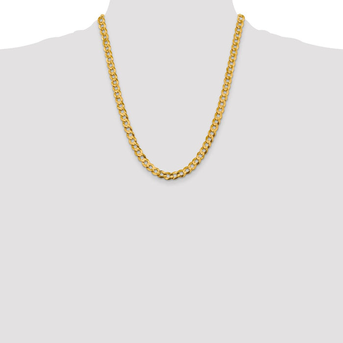 Shop Stylish 14K Gold 22-Inch Lightweight Flat Cuban Chain, 9.4mm, Lobster Clasp-4