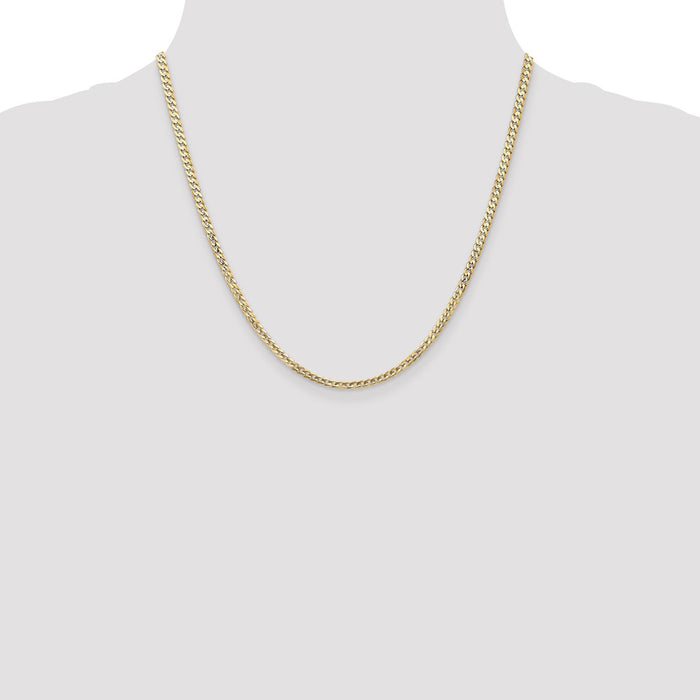Buy Stylish 14K Gold 20-Inch 3mm Open Concave Curb Chain - Luxury Look!-4