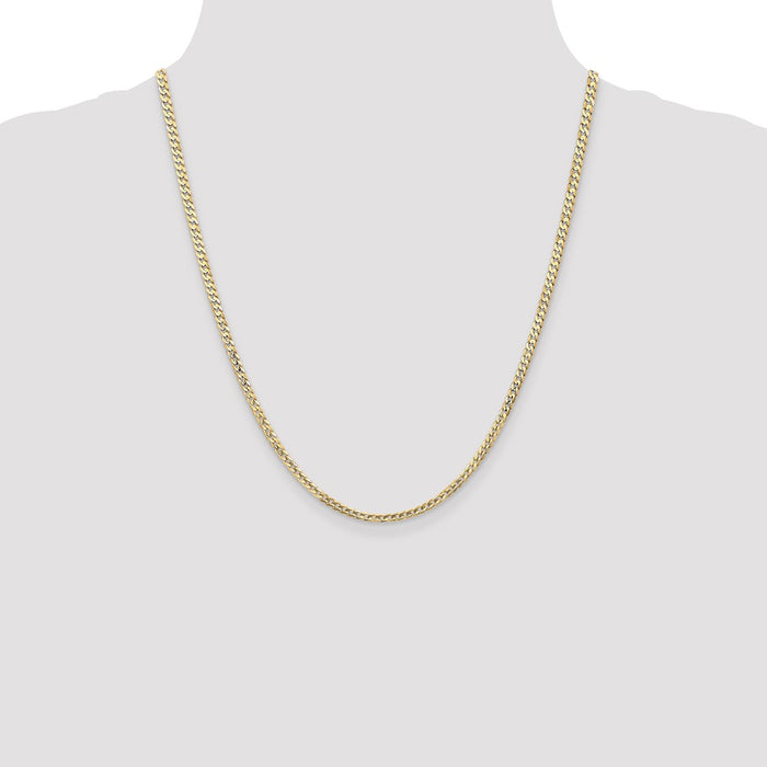 Shop Stylish 14K Gold 22-Inch 3mm Open Concave Curb Chain - Luxury Look!-4