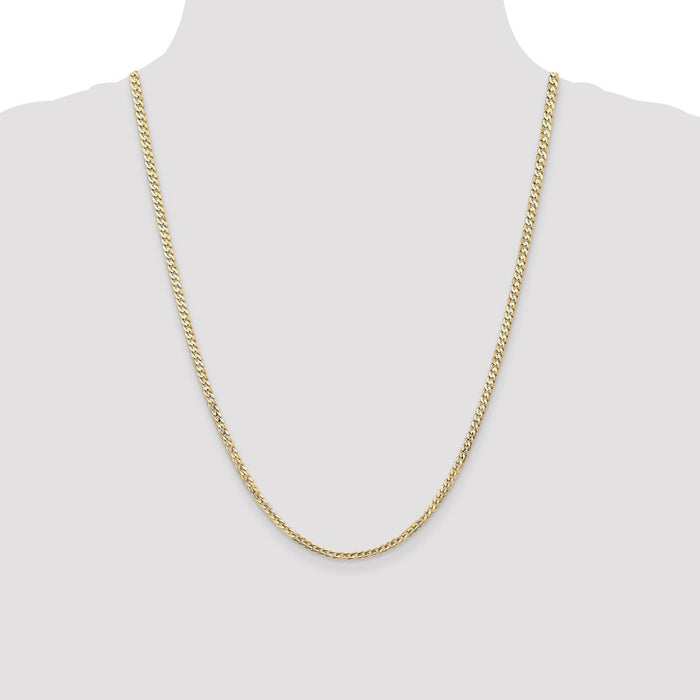 Exclusive 14K Gold 24-Inch 3mm Open Concave Curb Chain - Stylish Luxury Accessory-4