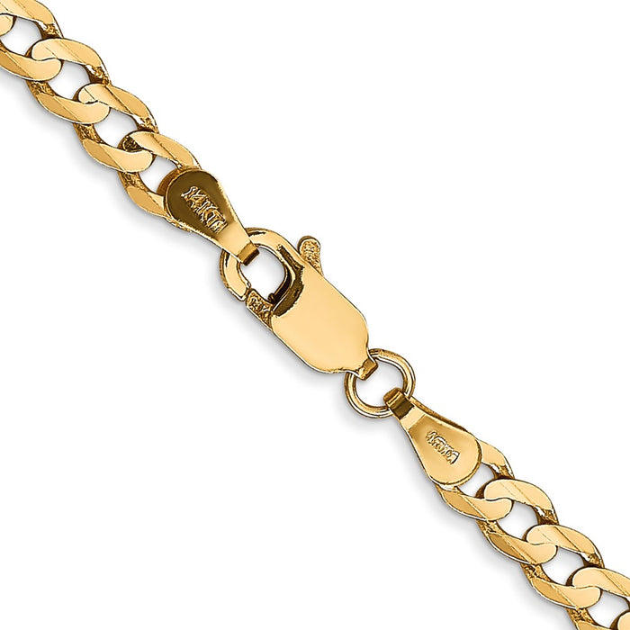 Shop Luxury 14K Gold 20-Inch 3.8mm Open Concave Curb Chain - Stylish & Durable-3