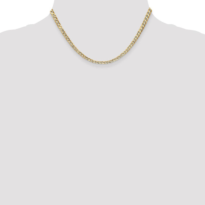 Shop Affordable 14K Gold 16-Inch 3.8mm Open Concave Curb Chain, Stylish Design-4