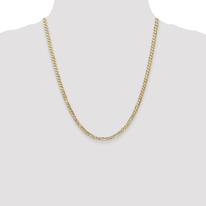 Buy 14K Gold 22-Inch 3.8mm Open Concave Curb Chain - Stylish & Durable!-4