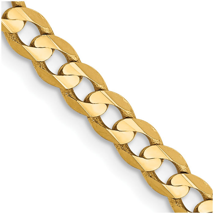 Shop Affordable 14K Gold 16-Inch 3.8mm Open Concave Curb Chain, Stylish Design-1