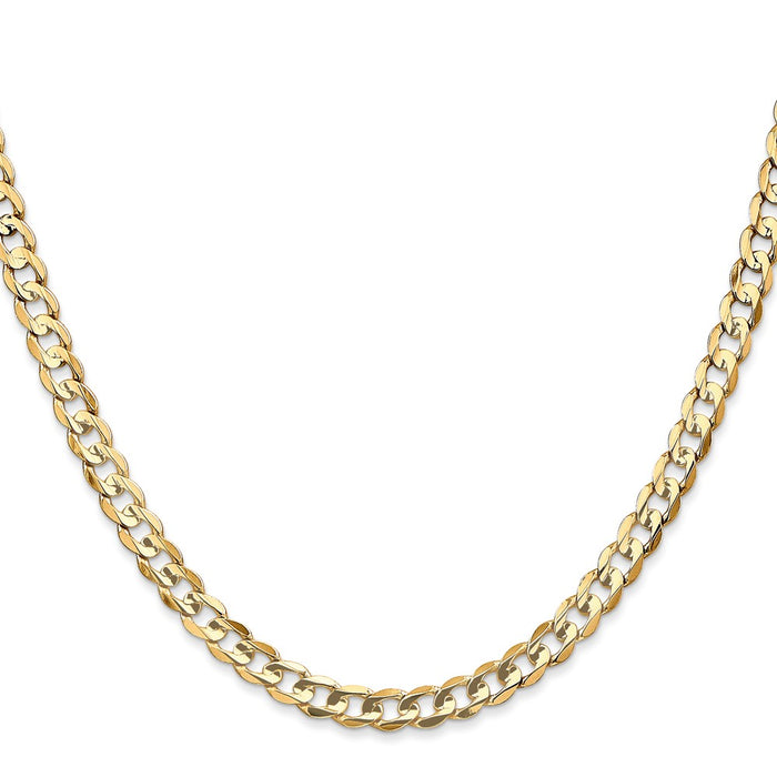 Buy 14K Gold 22-Inch 4.5mm Open Concave Curb Chain - Stylish & Affordable!-2