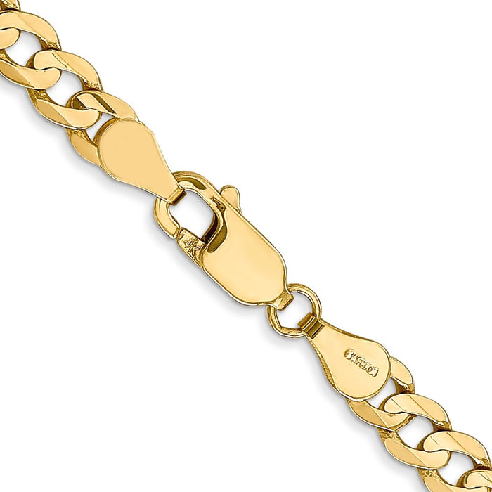 Exclusive 14K Gold 20-Inch 4.5mm Open Concave Curb Chain - Stylish Luxury!-3