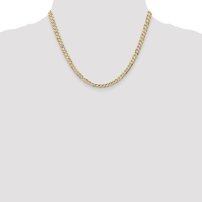 Buy Stylish 14K Gold 18-Inch 4.5mm Open Concave Curb Chain - Luxury Value-4