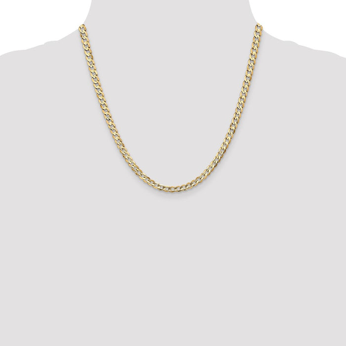 Exclusive 14K Gold 20-Inch 4.5mm Open Concave Curb Chain - Stylish Luxury!-4