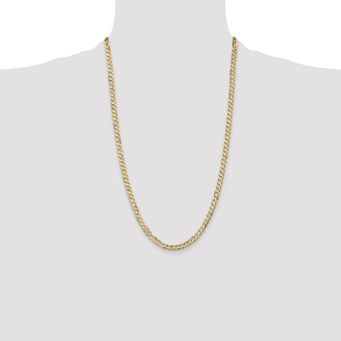 Buy Exclusive 14K Gold 26-Inch 4.5mm Open Concave Curb Chain - Stylish Value!-4