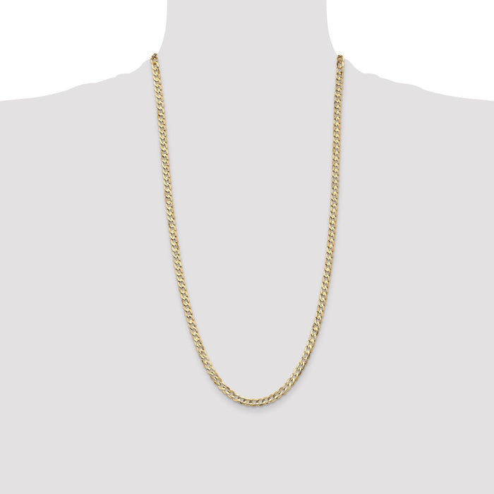 Shop 14K Gold 28-Inch 4.5mm Open Concave Curb Chain - Stylish Luxury Accessory-4