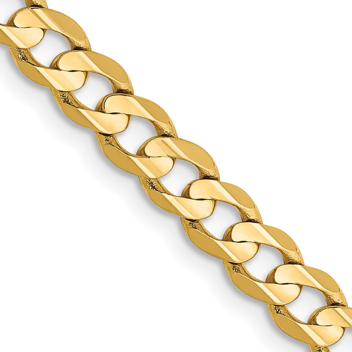 Exclusive 14K Gold 20-Inch 4.5mm Open Concave Curb Chain - Stylish Luxury!-1