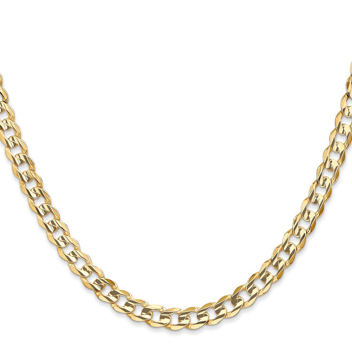 Shop 14K Gold Open Concave Curb Chain 26-Inch 5.25mm - Stylish Luxury Jewelry-2