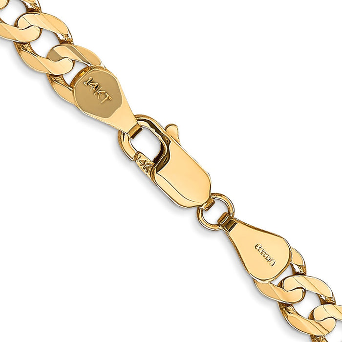 Shop 14K Gold Open Concave Curb Chain 26-Inch 5.25mm - Stylish Luxury Jewelry-3