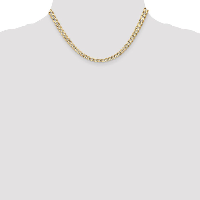 Buy Stylish 14K Gold 16-Inch 5.25mm Open Concave Curb Chain - Luxury Design-4