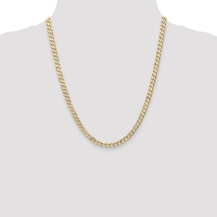 Shop Luxury 14K Gold 22-Inch Curb Chain - 5.25mm, Stylish Lobster Clasp-4