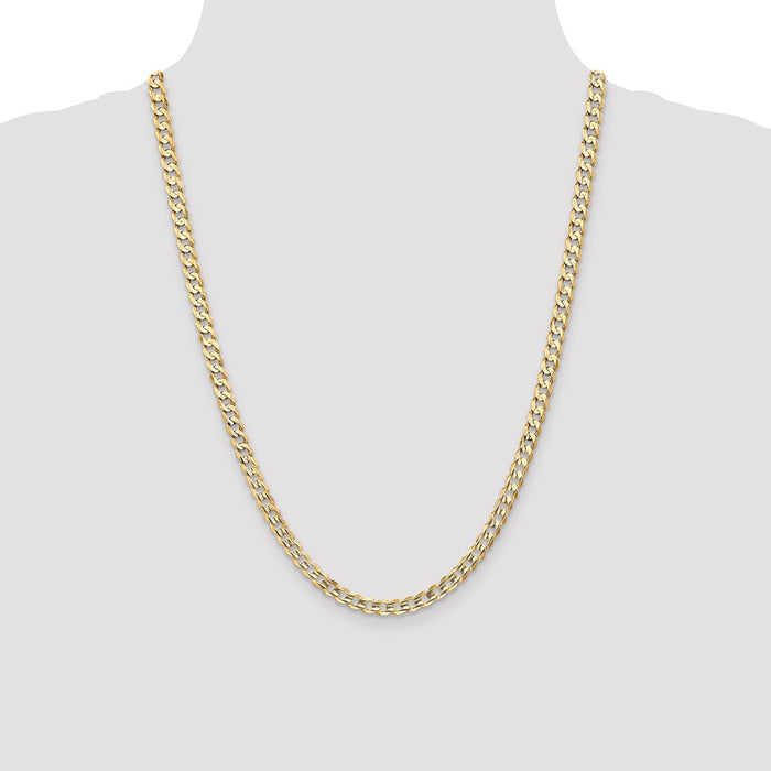 Exclusive 14K Gold 24-Inch 5.25mm Open Concave Curb Chain - Stylish Value!-4