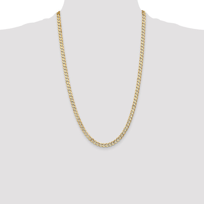 Shop 14K Gold Open Concave Curb Chain 26-Inch 5.25mm - Stylish Luxury Jewelry-4