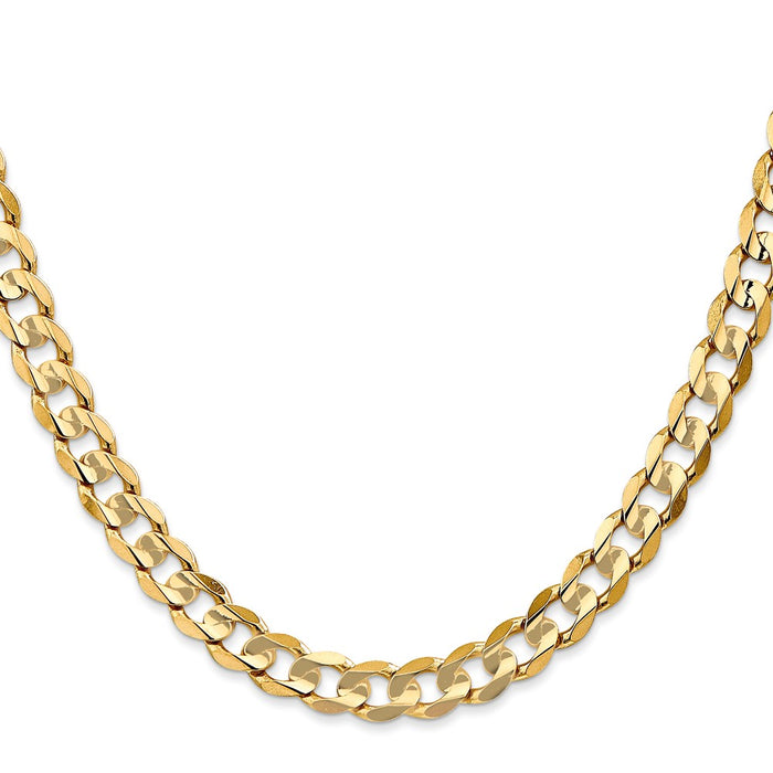 Shop Stylish 14K Gold 24-Inch 6.75mm Curb Chain - Luxury Lobster Clasp Design-2