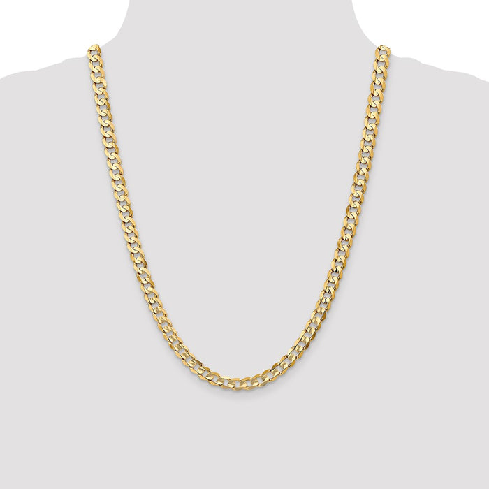 Shop Stylish 14K Gold 24-Inch 6.75mm Curb Chain - Luxury Lobster Clasp Design-4
