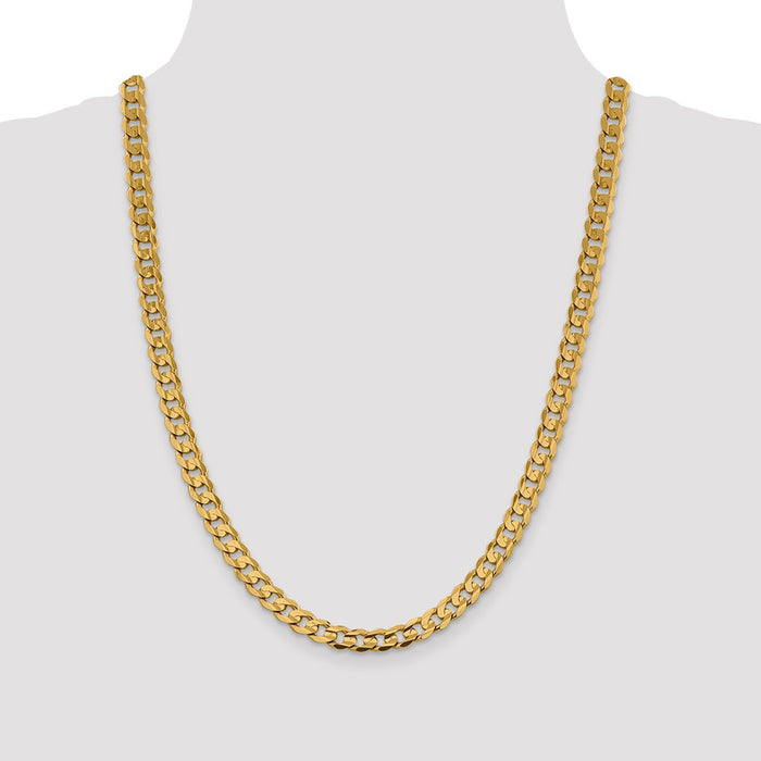 Exclusive 14K Gold 24-Inch 7.5mm Curb Chain - Stylish & Affordable Luxury!-4