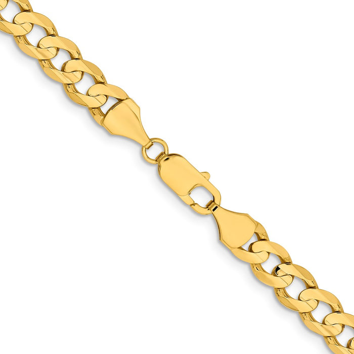 Exclusive 14K Gold 24-Inch 8.5mm Open Concave Curb Chain - Stylish Value!-3