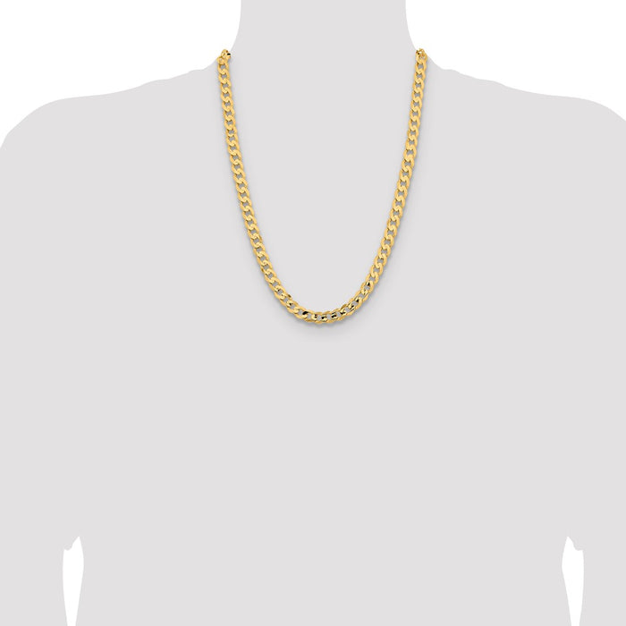Exclusive 14K Gold 24-Inch 8.5mm Open Concave Curb Chain - Stylish Value!-4