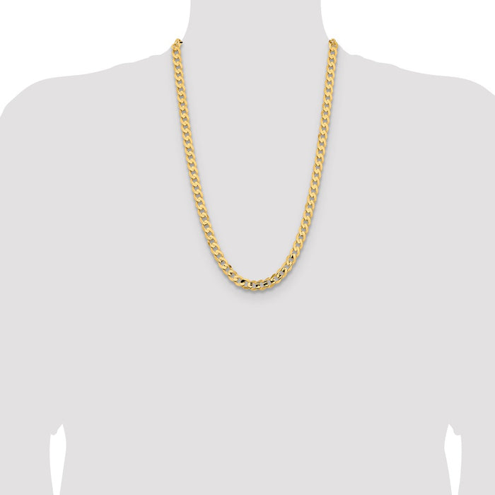 Shop Stylish 14K Gold 26-Inch 8.5mm Curb Chain with Lobster Clasp-4